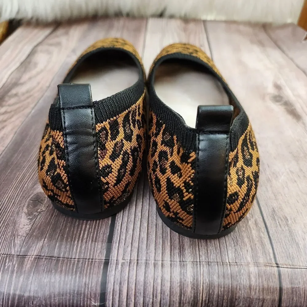 Sanctuary knit Leopard print ballet flats leather lining Sz 7.5‎